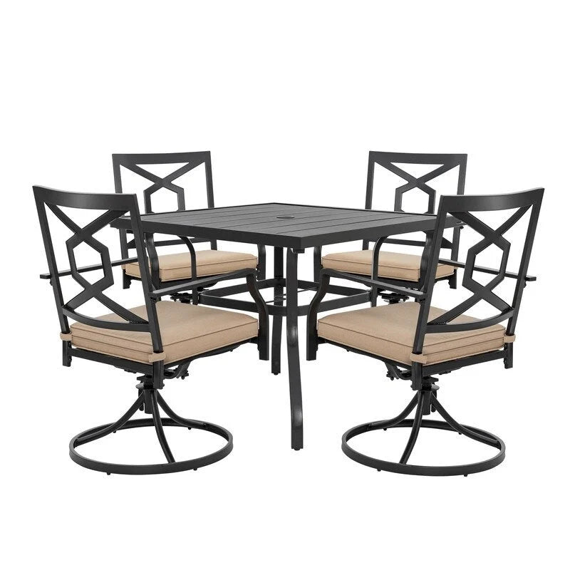 Ensemble de jardin avec chaises pivotantes