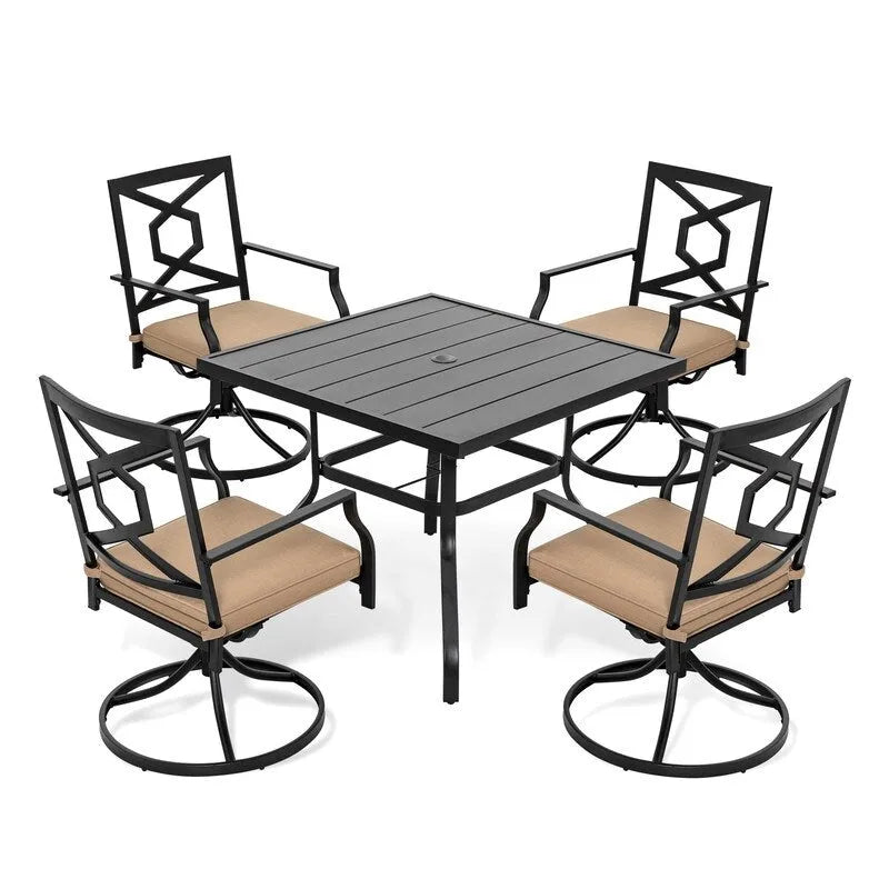 Ensemble de jardin avec chaises pivotantes
