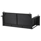 Balancelle d'extérieur en osier pour 2 personnes avec coussin