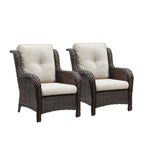 Fauteuils de jardin Gymojoy en osier avec coussin (lot de 2)