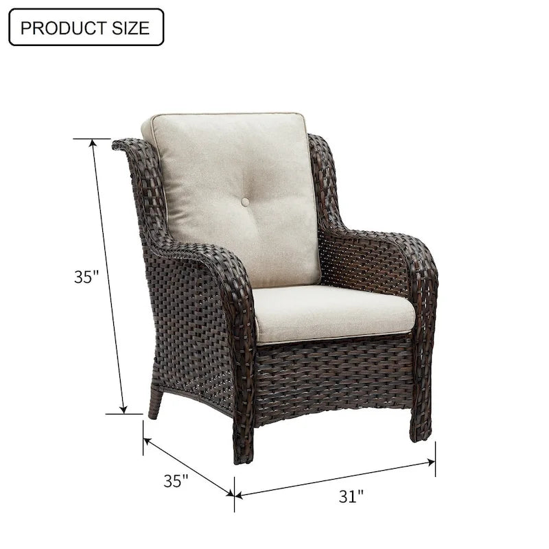 Fauteuils de jardin Gymojoy en osier avec coussin (lot de 2)