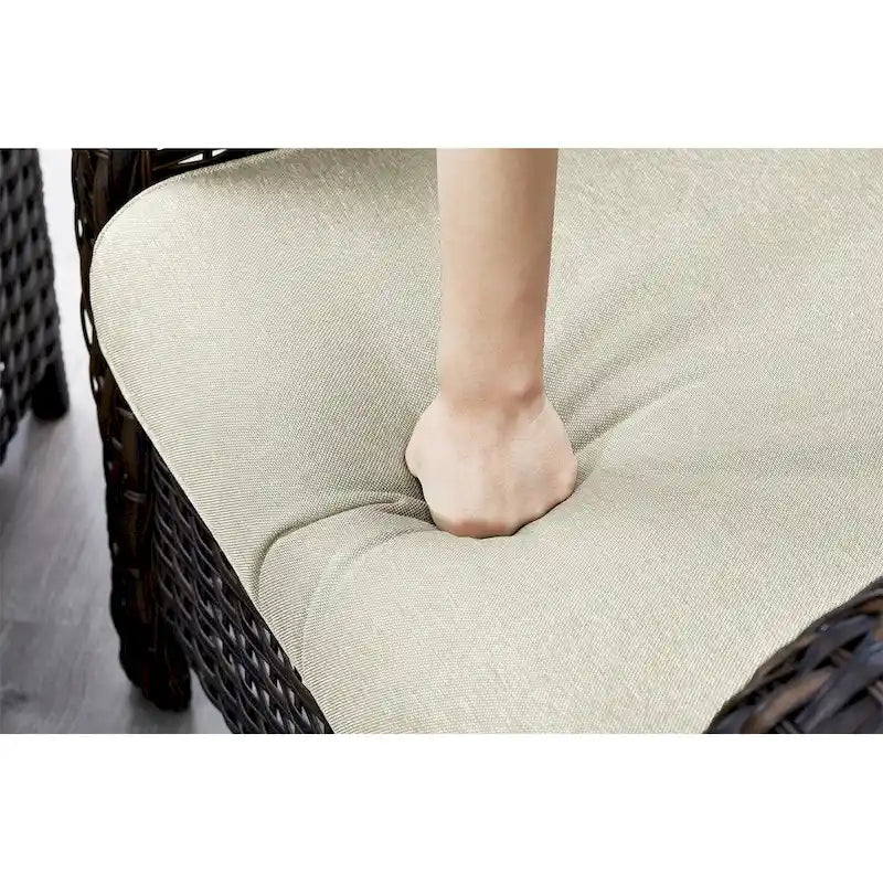 Fauteuils de jardin Gymojoy en osier avec coussin (lot de 2)