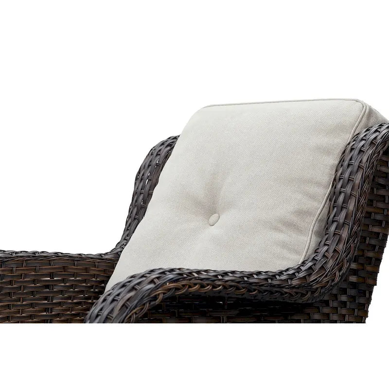 Fauteuils de jardin Gymojoy en osier avec coussin (lot de 2)