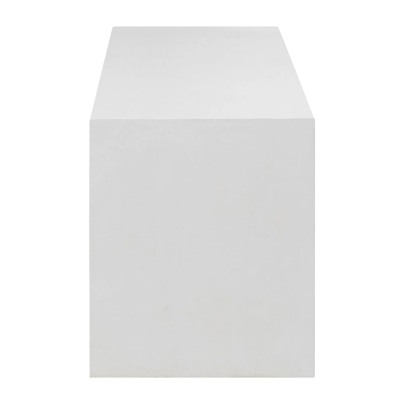 Banc cascade en béton blanc Layla 63 pouces pour intérieur/extérieur - Non disponible