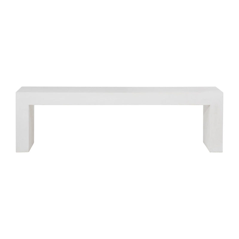 Banc cascade en béton blanc Layla 63 pouces pour intérieur/extérieur - Non disponible