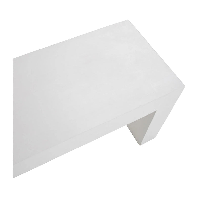Banc cascade en béton blanc Layla 63 pouces pour intérieur/extérieur - Non disponible