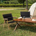 Chaise de camping avec structure en aluminium, revêtement en tissu Oxford 600D et peinture imitation bois