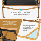 Chaise de camping avec structure en aluminium, revêtement en tissu Oxford 600D et peinture imitation bois