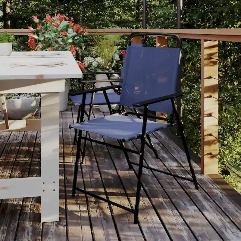 Ensemble de 2 chaises longues de patio en textilène résistant aux intempéries avec accoudoirs
