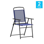 Ensemble de 2 chaises longues de patio en textilène résistant aux intempéries avec accoudoirs