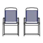 Ensemble de 2 chaises longues de patio en textilène résistant aux intempéries avec accoudoirs