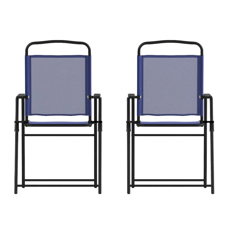 Ensemble de 2 chaises longues de patio en textilène résistant aux intempéries avec accoudoirs