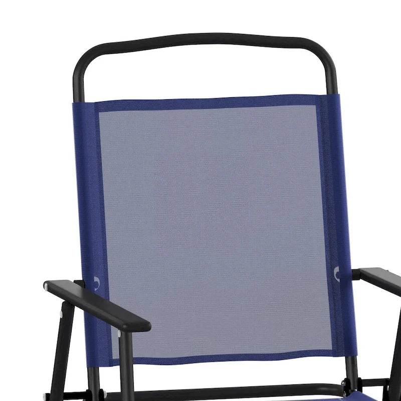Ensemble de 2 chaises longues de patio en textilène résistant aux intempéries avec accoudoirs
