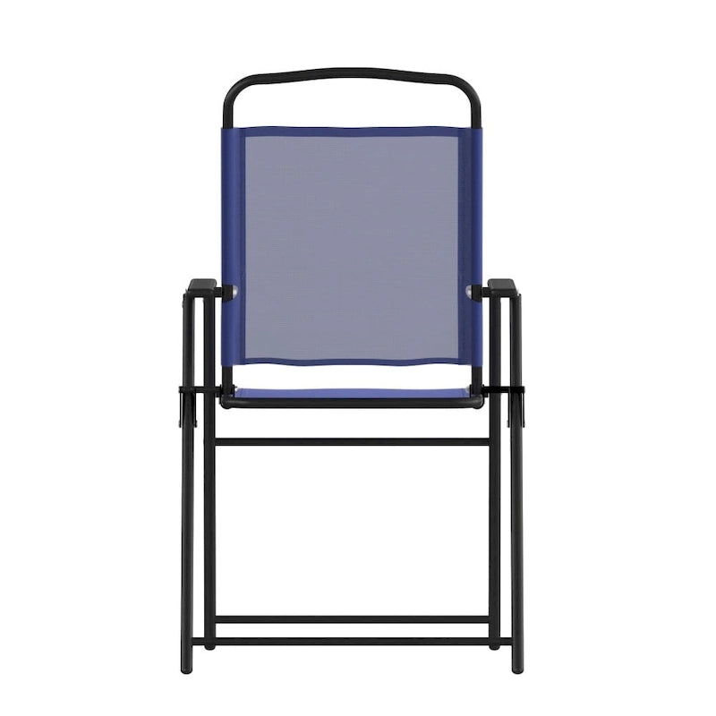 Ensemble de 2 chaises longues de patio en textilène résistant aux intempéries avec accoudoirs