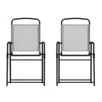 Ensemble de 2 chaises longues de patio en textilène résistant aux intempéries avec accoudoirs