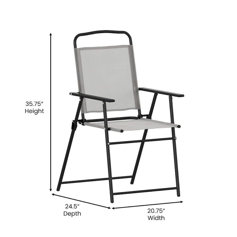 Ensemble de 2 chaises longues de patio en textilène résistant aux intempéries avec accoudoirs