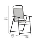 Ensemble de 2 chaises longues de patio en textilène résistant aux intempéries avec accoudoirs