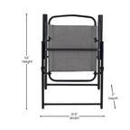 Ensemble de 2 chaises longues de patio en textilène résistant aux intempéries avec accoudoirs