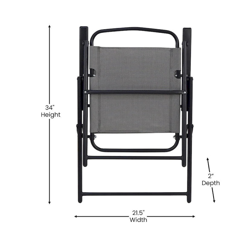 Ensemble de 2 chaises longues de patio en textilène résistant aux intempéries avec accoudoirs