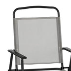 Ensemble de 2 chaises longues de patio en textilène résistant aux intempéries avec accoudoirs