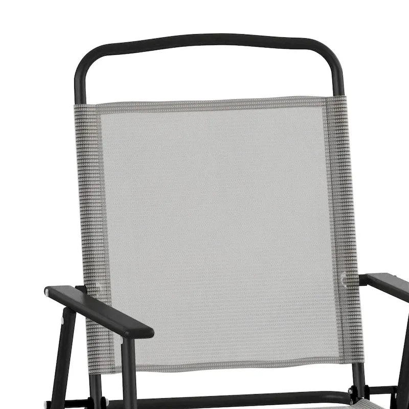 Ensemble de 2 chaises longues de patio en textilène résistant aux intempéries avec accoudoirs