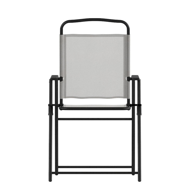 Ensemble de 2 chaises longues de patio en textilène résistant aux intempéries avec accoudoirs