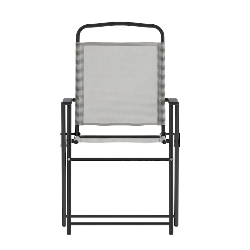 Ensemble de 2 chaises longues de patio en textilène résistant aux intempéries avec accoudoirs