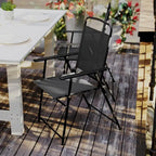 Ensemble de 2 chaises longues de patio en textilène résistant aux intempéries avec accoudoirs