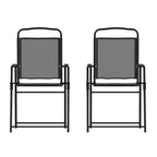 Ensemble de 2 chaises longues de patio en textilène résistant aux intempéries avec accoudoirs