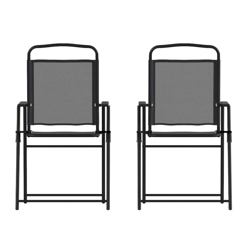 Ensemble de 2 chaises longues de patio en textilène résistant aux intempéries avec accoudoirs