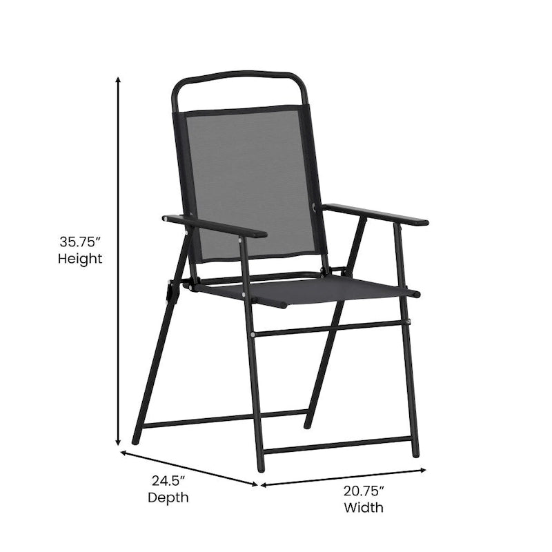 Ensemble de 2 chaises longues de patio en textilène résistant aux intempéries avec accoudoirs