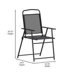 Ensemble de 2 chaises longues de patio en textilène résistant aux intempéries avec accoudoirs