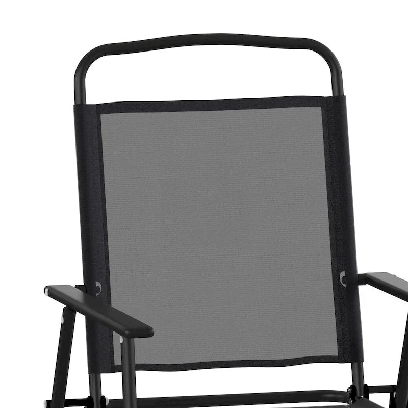 Ensemble de 2 chaises longues de patio en textilène résistant aux intempéries avec accoudoirs