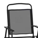 Ensemble de 2 chaises longues de patio en textilène résistant aux intempéries avec accoudoirs