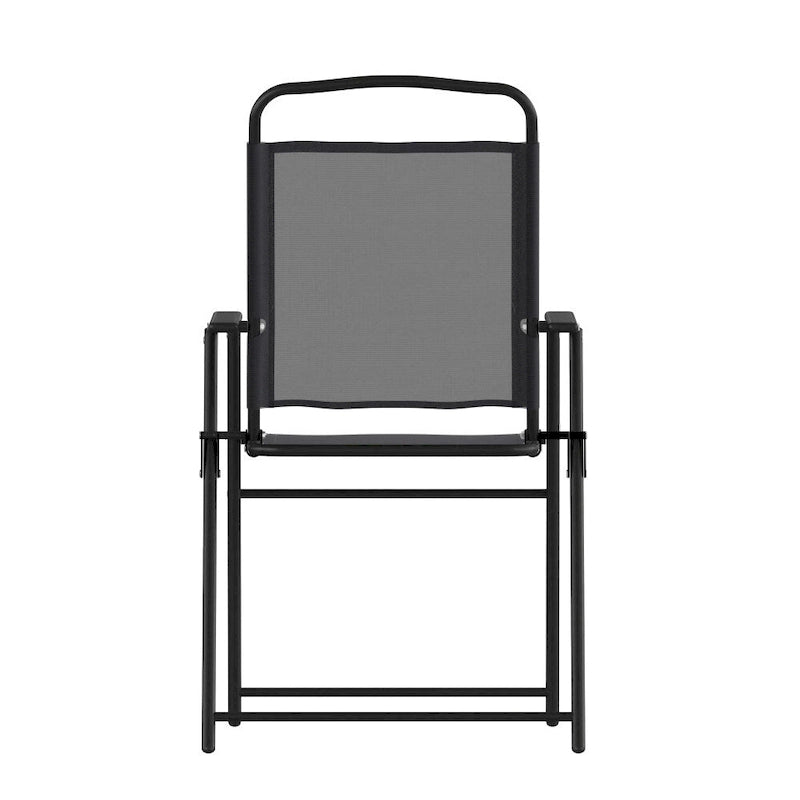 Ensemble de 2 chaises longues de patio en textilène résistant aux intempéries avec accoudoirs