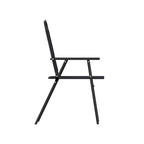 Ensemble de 2 chaises longues de patio en textilène résistant aux intempéries avec accoudoirs