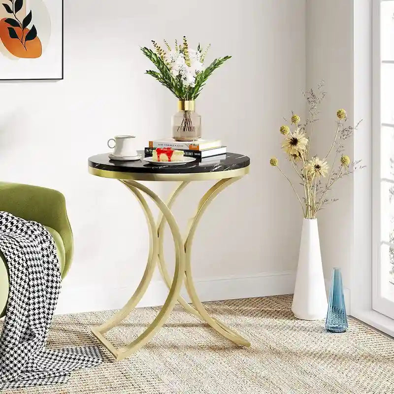 Side Table Small C End Table Modern Round Coffee Table
