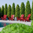 Ensemble de 4 chaises Adirondack commerciales tout temps avec porte-gobelets