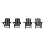Ensemble de 4 chaises Adirondack commerciales tout temps avec porte-gobelets
