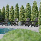 Ensemble de 4 chaises Adirondack commerciales tout temps avec porte-gobelets
