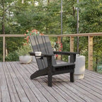 Ensemble de 4 chaises Adirondack commerciales tout temps avec porte-gobelets
