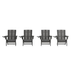 Ensemble de 4 chaises Adirondack commerciales tout temps avec porte-gobelets