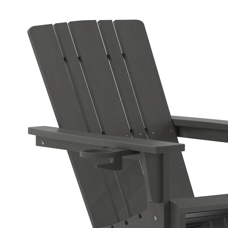 Ensemble de 4 chaises Adirondack commerciales tout temps avec porte-gobelets