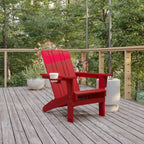Ensemble de 4 chaises Adirondack commerciales tout temps avec porte-gobelets