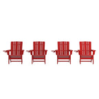 Ensemble de 4 chaises Adirondack commerciales tout temps avec porte-gobelets