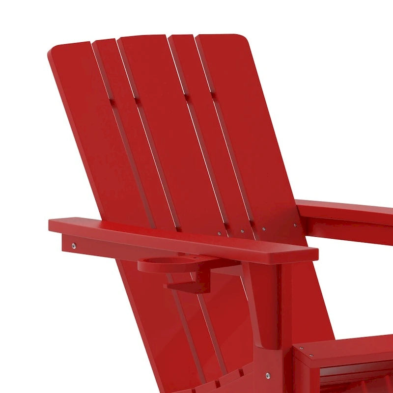 Ensemble de 4 chaises Adirondack commerciales tout temps avec porte-gobelets