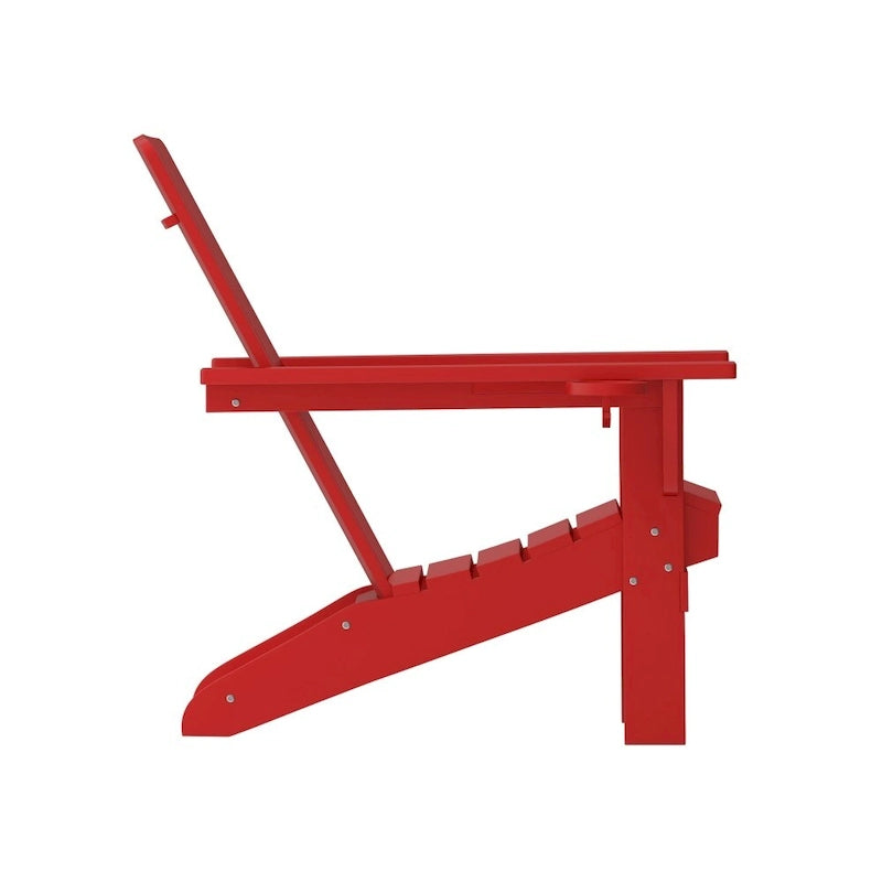 Ensemble de 4 chaises Adirondack commerciales tout temps avec porte-gobelets