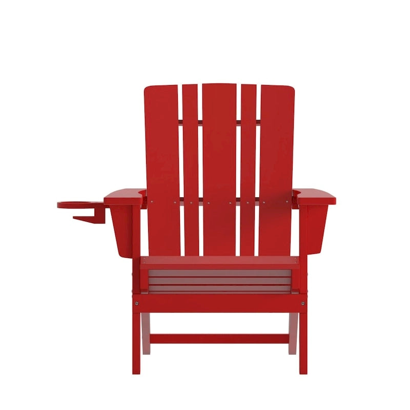 Ensemble de 4 chaises Adirondack commerciales tout temps avec porte-gobelets