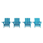 Ensemble de 4 chaises Adirondack commerciales tout temps avec porte-gobelets