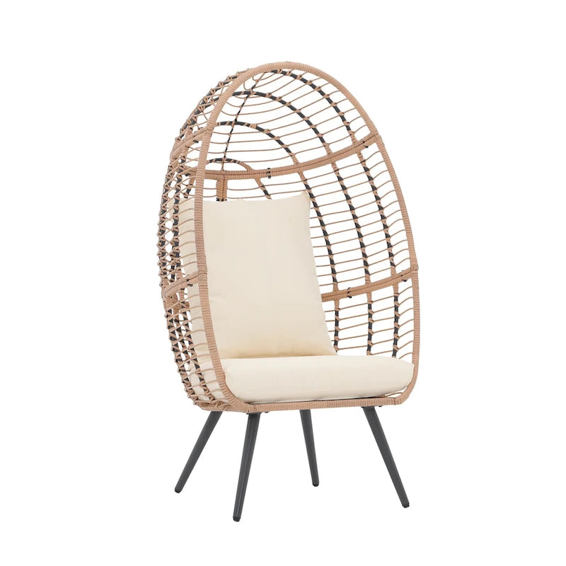 Fauteuil œuf en osier rembourré pour l'extérieur